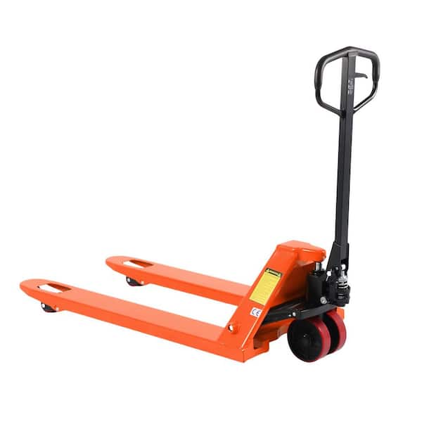 Orange Warehouse Hydraulic Manual Pallet Jack 6,600 lbs. with 48 x 27 in. Fork Size Hand Pallet Truck
