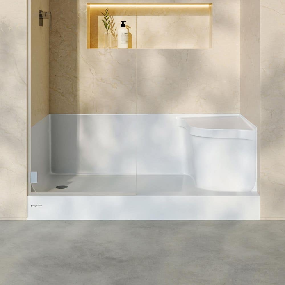 Swiss Madison Aquatique 60 in. L x 32 in. W Single Alcove Shower