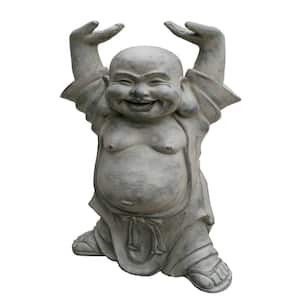 Grey Buddha W/Hands Up - Garden Statue