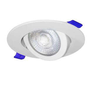 4 in. Canless 3000K Gimbal New Construction IC Rated Ultra Slim Integrated LED Recessed Light Kit White