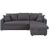 Harper & Bright 87 in. L-Shaped Sectional Sofa - Gray