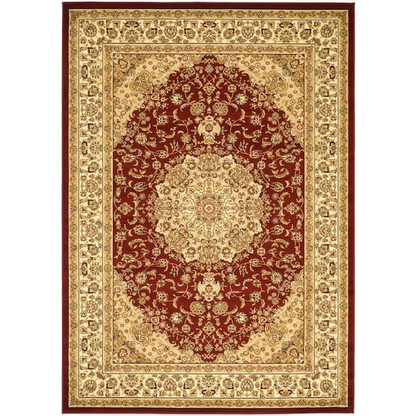 SAFAVIEH Lyndhurst Red/Ivory 8 ft. x 11 ft. Antique Medallion Border Area Rug