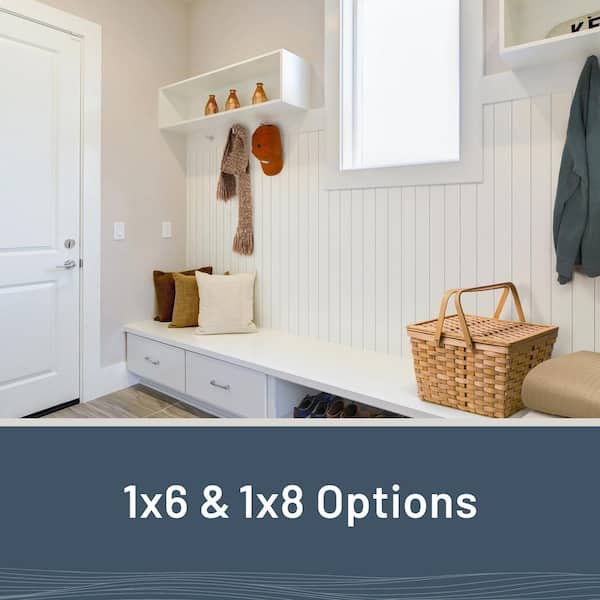 1 in. x 6 in. x 6 ft. Timeless Farmhouse White Smooth Pine Nickel Gap Shiplap Board (6-pack)