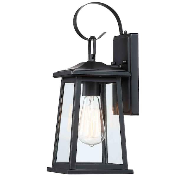 Pia Ricco 1-Light Black Outdoor Wall Lantern E26 Base Max 60-Watt (4-Pack)