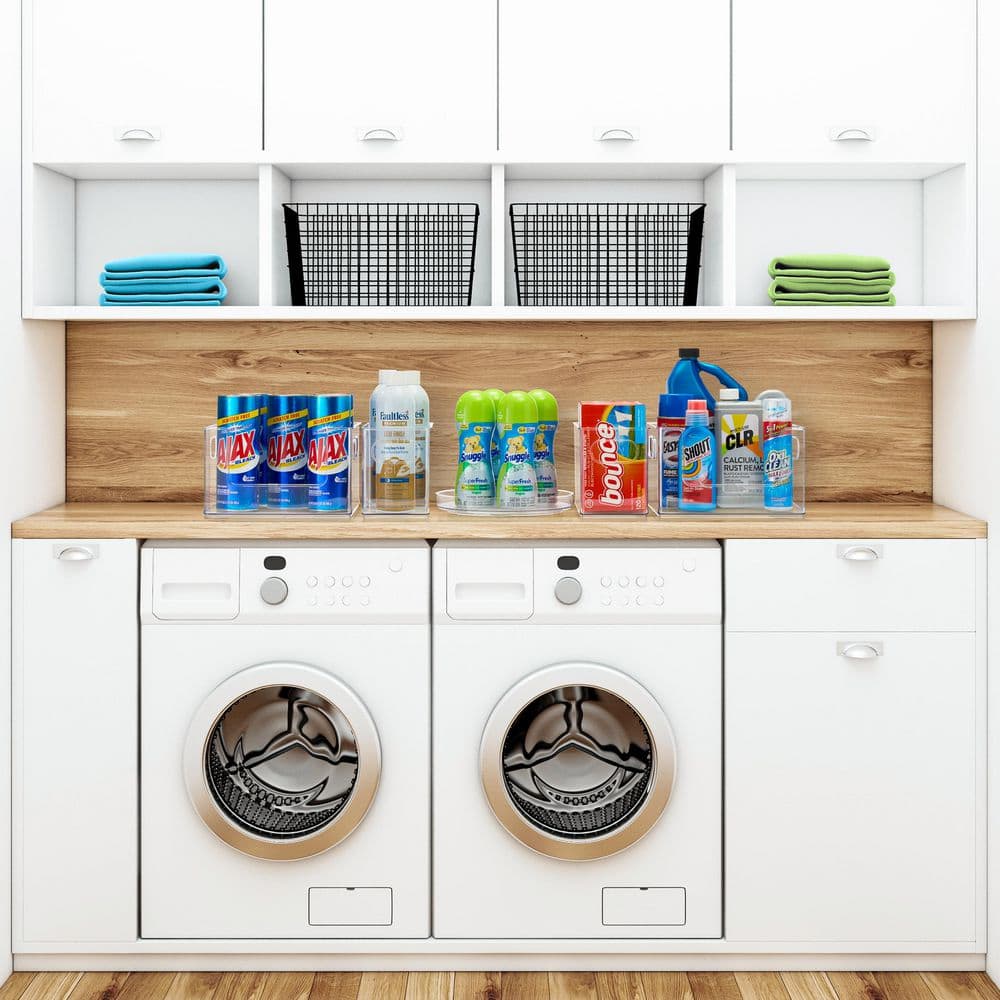 10 in. x 6 in. In-Cabinet Organizers Clear 5 Pack, Laundry Storage Set with