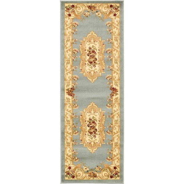 Unique Loom Versailles Henry Light Blue 2' 2 x 6' 0 Runner Rug
