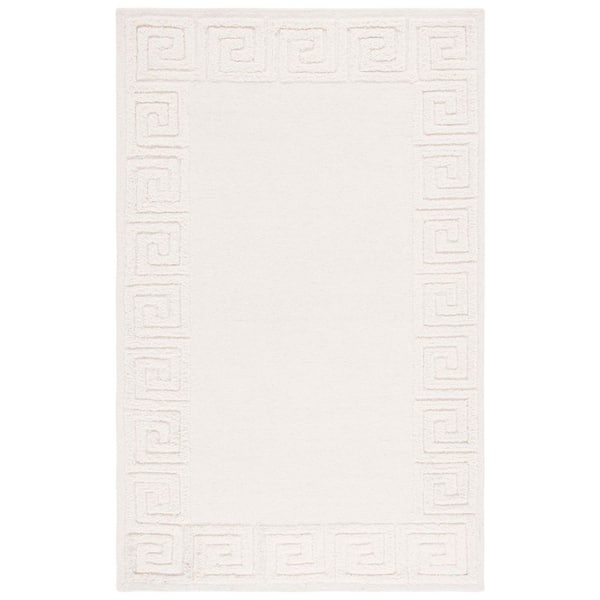 Metro 5 ft. x 8 ft. Ivory Meander Border Area Rug