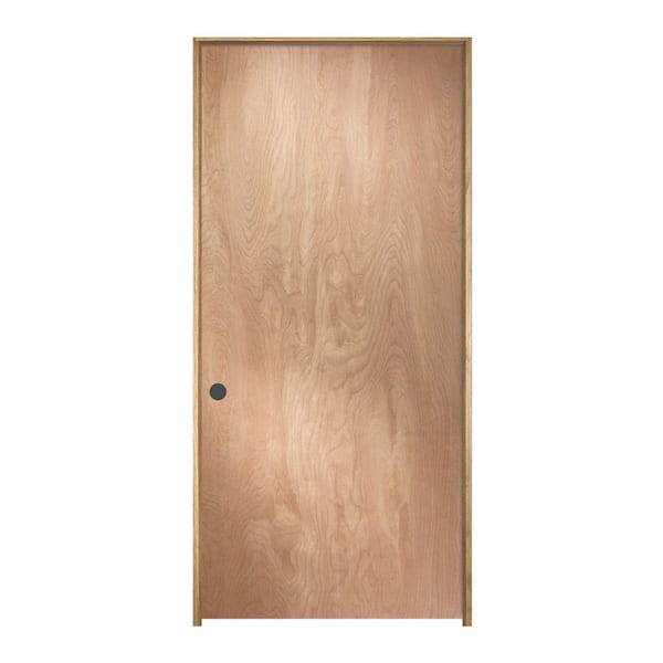 JELD-WEN 32 in. x 80 in. Birch Unfinished Right-Hand Flush Wood Single Prehung Interior Door