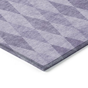 Chantille ACN561 Purple 8 ft. x 8 ft. Round Machine Washable Indoor/Outdoor Geometric Area Rug