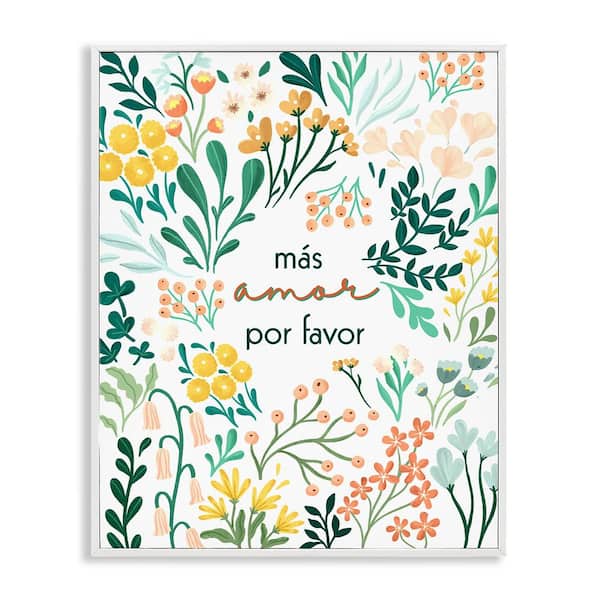 Stupell Industries More Love Please by Angel Nicole White Framed Typography Giclee Art Print 30 in. x 24 in.