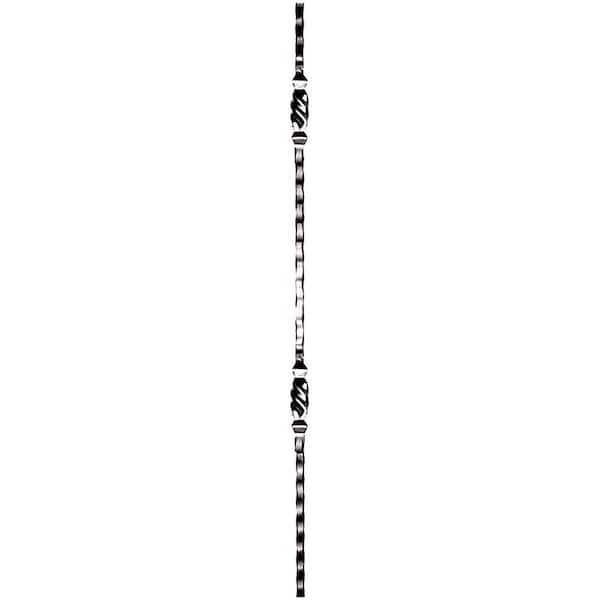 arteferro 44 in. x 9/16 in. Hammered with Dual Forged Design Old World Copper Powder Coated Wrought Iron Stair Baluster