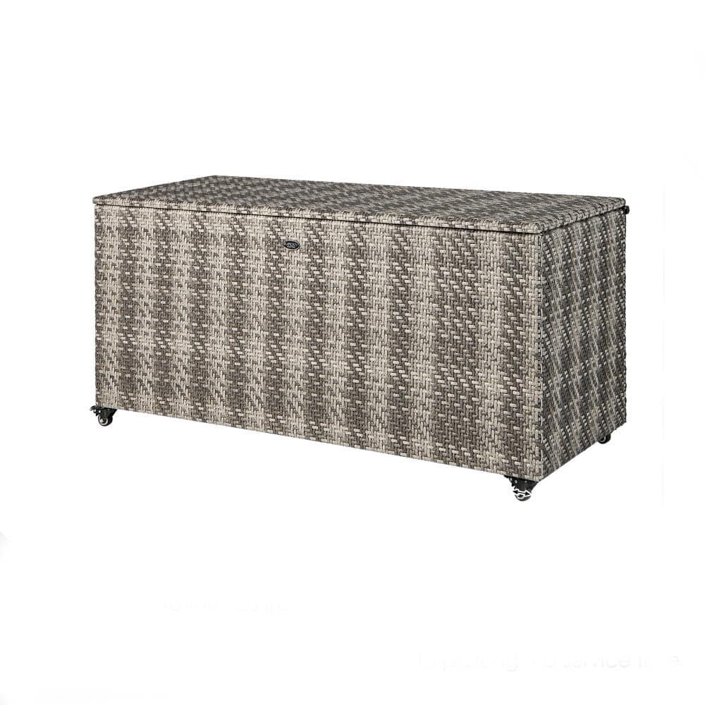 96 Gallon PE Wicker Outdoor Storage Box with 4 Wheels, Zippered Liner and Lockable Lid for Patio, Brown price history on PriceWatchPro