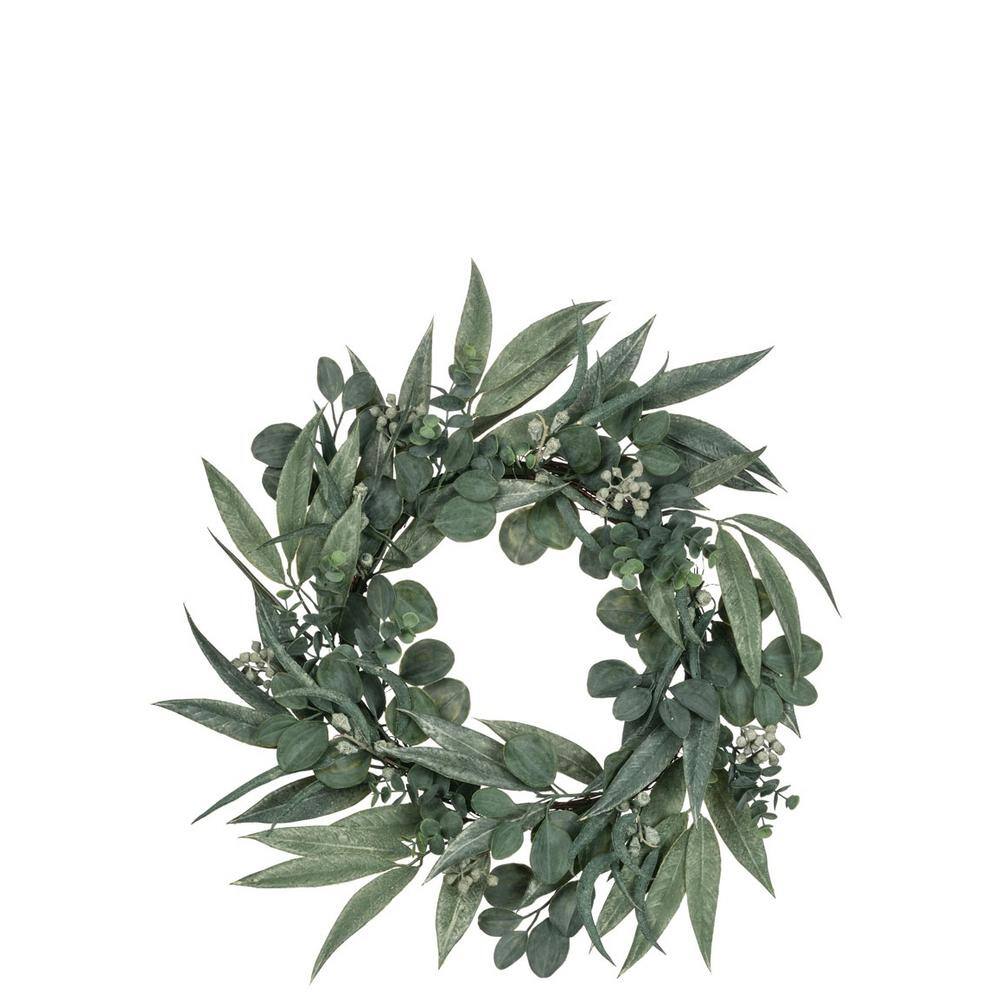 Festive Front Door Eucalyptus Christmas Wreath 18" Artificial