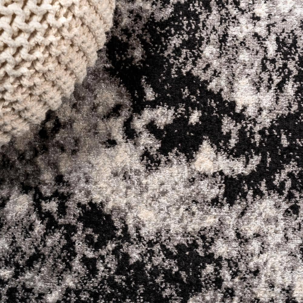 Dune Cream & Gray Modern Abstract Synthetic 5' x 8' Area Rug