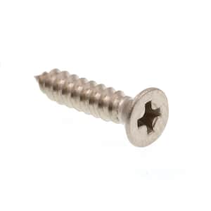 #12 X 1 in. Grade 18-8 Stainless Steel Phillips Drive Flat Head Self-Tapping Sheet Metal Screws (100-Pack)