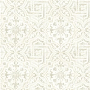 8 in. x 10 in. Sonoma Grey Spanish Tile Wallpaper Sample