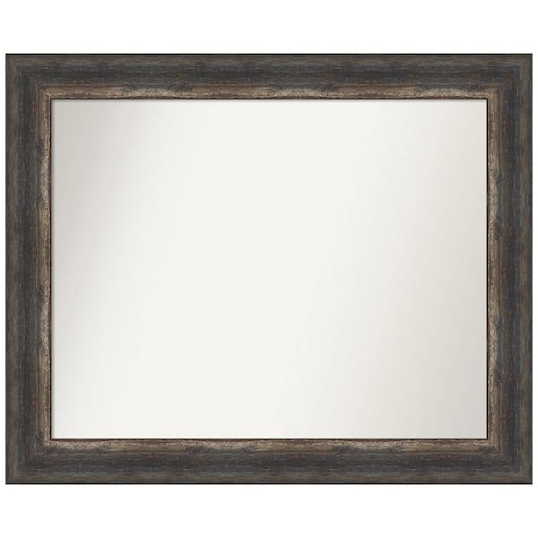 Amanti Art Bark Rustic Char 33 in. W x 27 in. H Non-Beveled Bathroom Wall Mirror in Black