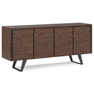 Lowry Distressed Charcoal Brown Large 4-Door Sideboard Buffet
