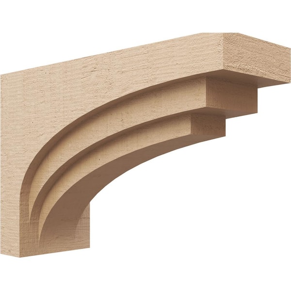 Ekena Millwork 8 in. x 16 in. x 24 in. Classic Rockford Rough Cedar Woodgrain TimberThane Corbel, Primed Tan