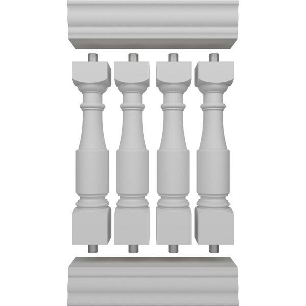 Ekena Millwork Fiberthane Hamilton Balustrade 24 in. L x 40 in. H Fiberglass Railing Kit