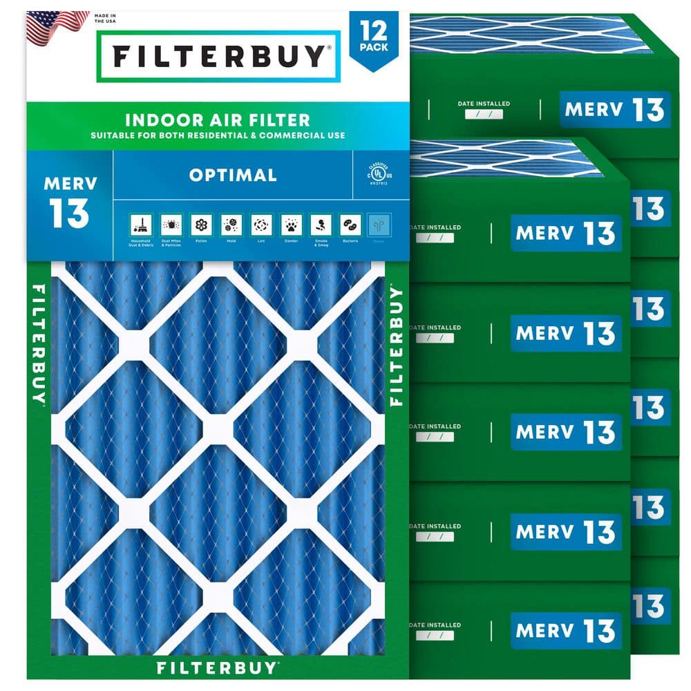 16 in. x 24 in. x 4 in. MERV 13 (FPR 10) Health Defense Pleated HVAC AC Furnace Air Filters Replacement (12-Pack) price history on PriceWatchPro