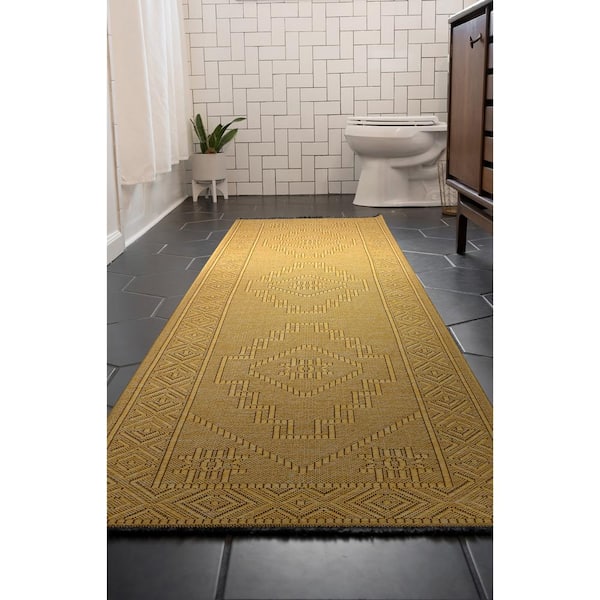 Alma Gold 2 ft. x 8 ft. Moroccan Machine Washable Indoor Runner Rug