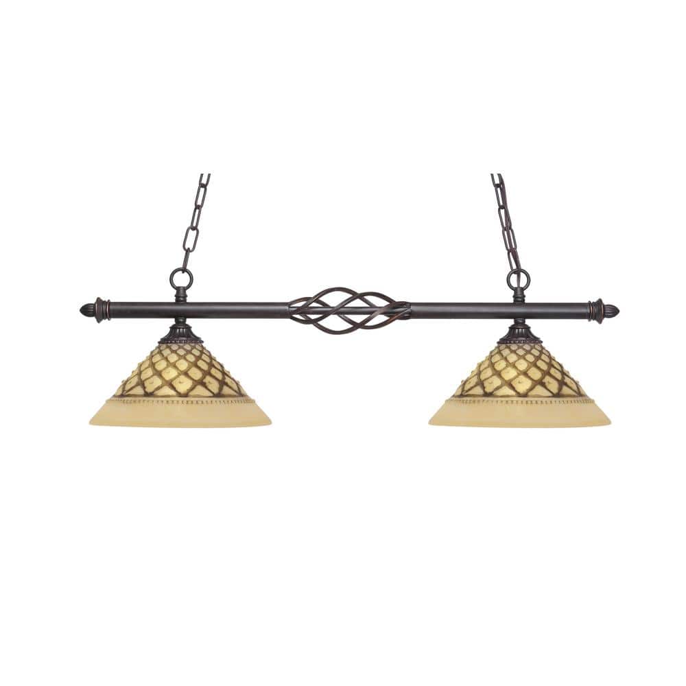 Bridgewater 2 Light Dark Granite Linear Chandelier, Any room with 10 in. Ch