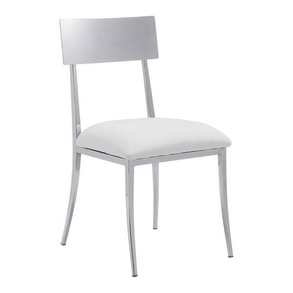 ZUO Mach Leatherette Dining Chair in White (2-Pack)