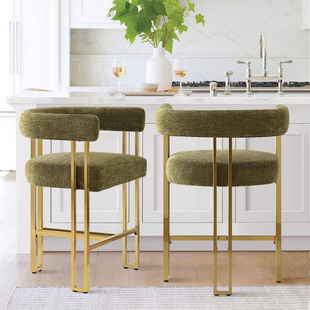 25 in. High Gold Chenille Counter Stool (Set of 2) price history on PriceWatchPro