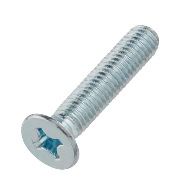 Everbilt M6-1.0x30mm Zinc Flat Head Phillips Drive Machine Screw 2-Pieces