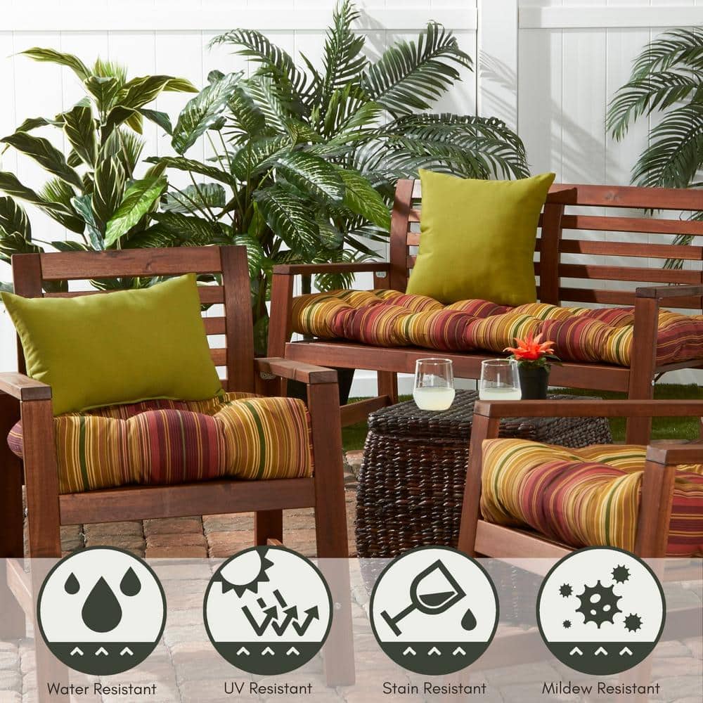 Kinnabari Stripe 20" Multicolor Polyester Outdoor Dining Chair Cushions