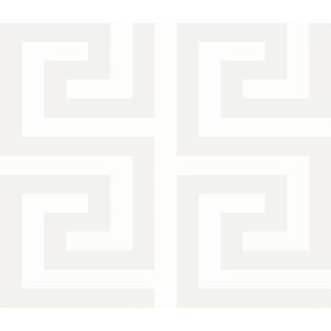 Seabrook Designs 57.5 sq. ft. Metallic Carbon Forte Greek Key Unpasted ...