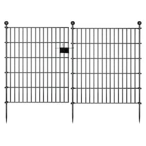 32 in. 10-Panels Outdoor Garden Metal Fencing for Border Backyard, Dog Fence