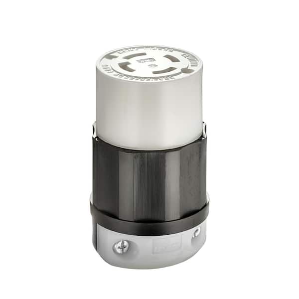 30 Amp 125/250-Volt Locking Connector, Black and White 2713-CS