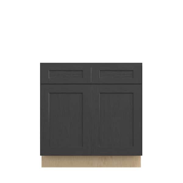 Kunal Kitchens Jamestown Recessed 33 in. W x 34.5 in. H x 24 in. D in Espresso Plywood Assembled Base Cabinet