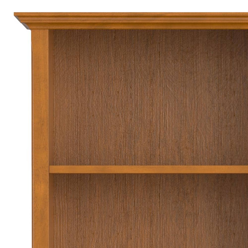 Amherst Adjustable 5-Shelf Solid Pine Bookcase in Light Golden Brown