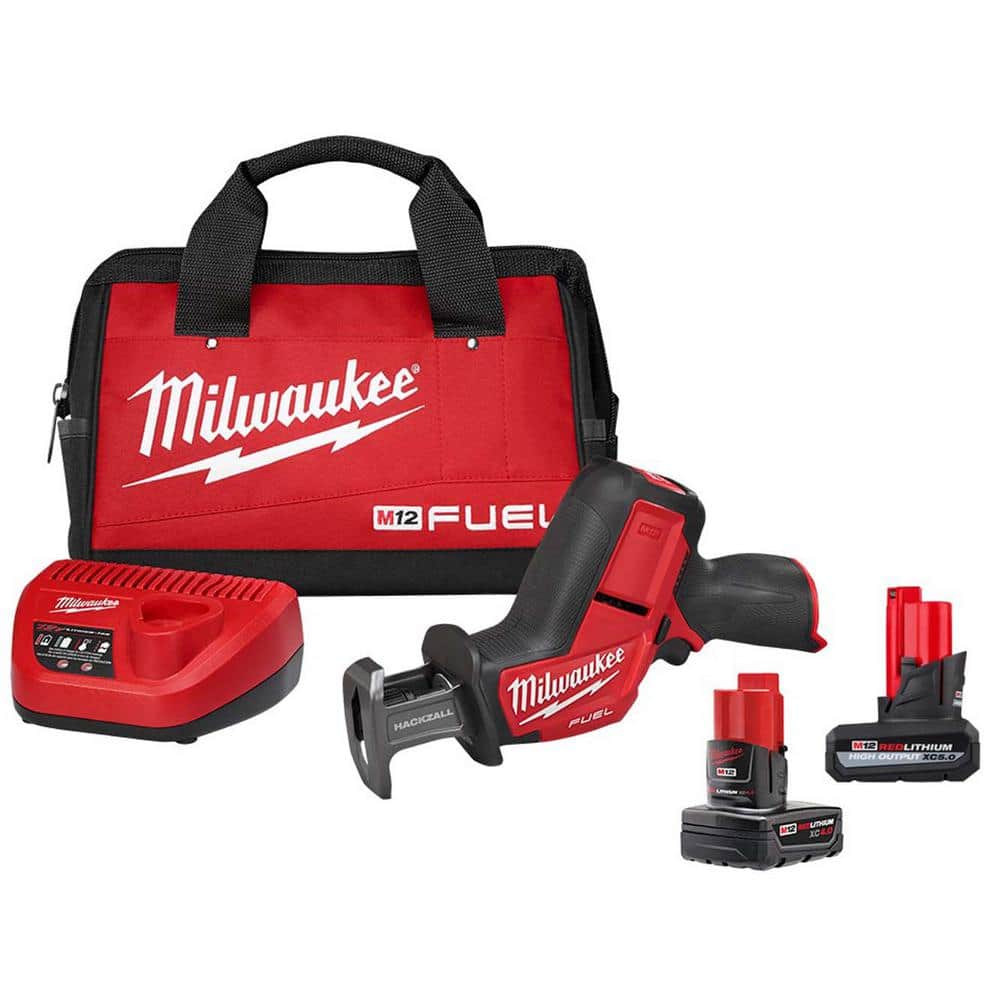 Milwaukee M12 FUEL 12-Volt Lithium-Ion Brushless Cordless HACKZALL  Reciprocating Saw Kit with XC High Output 5.0 Ah Battery  2520-21XC-48-11-2450 The Home Depot