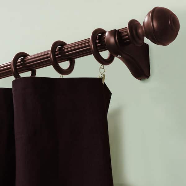 Mix And Match Antique Mahogany Wood Knob Curtain Rod Finial (Set of 2)