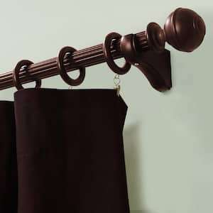 Mix And Match Antique Mahogany Wood Single 4 in. Projection Curtain Rod Bracket (Set of 2)