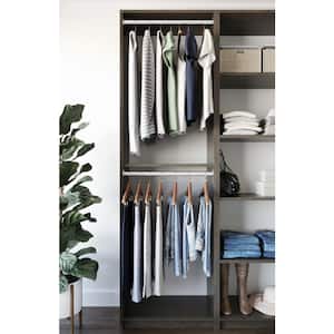 14 in. W D x 25.375 in. W x 84 in. H Bistro Double Hanging Tower Wood Closet System
