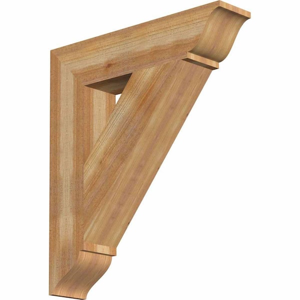 Ekena Millwork 6 in. x 32 in. x 28 in. Western Red Cedar Traditional Rough Sawn Bracket