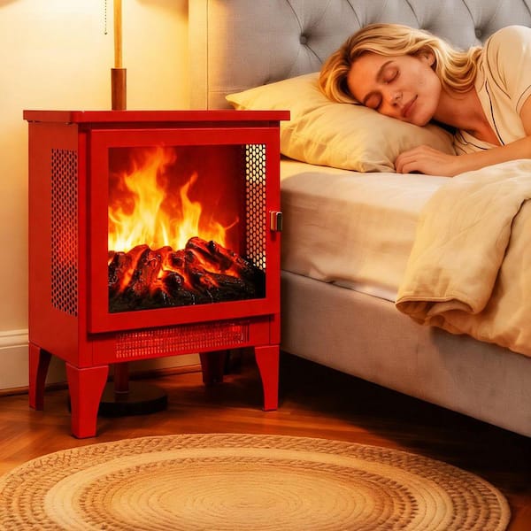 SUNRINX 17 in. Freestanding Electric Fireplace Stove Heater with