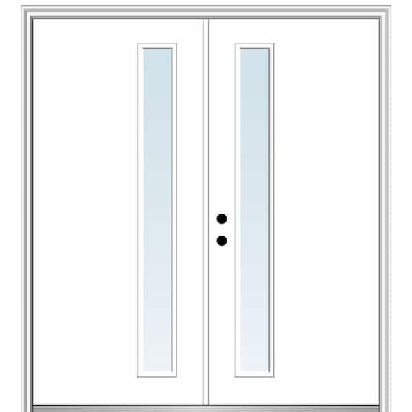 MMI DOOR Viola 64 in. x 80 in. Right-Hand Inswing 1-Lite Clear Low-E Primed Fiberglass Prehung Front Door on 4-9/16 in. Frame
