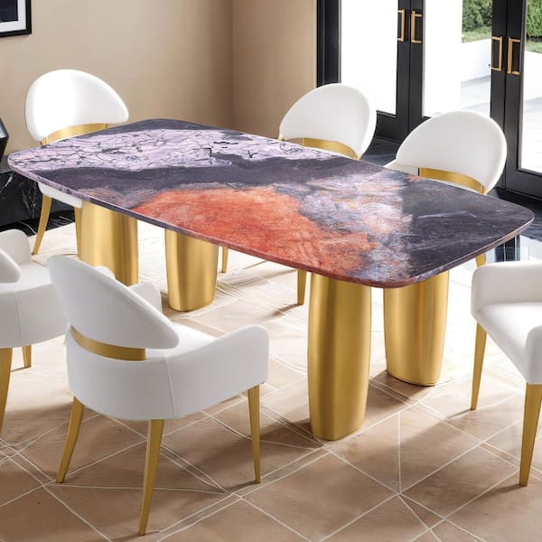 Varand 5-Piece Rectangular Black/Gray Sintered Stone Top Dining Room Set (Seats 4)