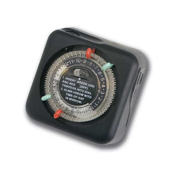 Black Mechanical Timer for Outdoor Landscape Transformer (1-Pack)