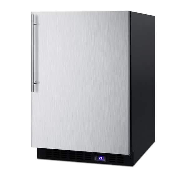 Summit Appliance 24-Inch 3.72 Cu. Ft. Outdoor Rated Compact Freezer -  Stainless Steel / Black Cabinet - SPFF51OS