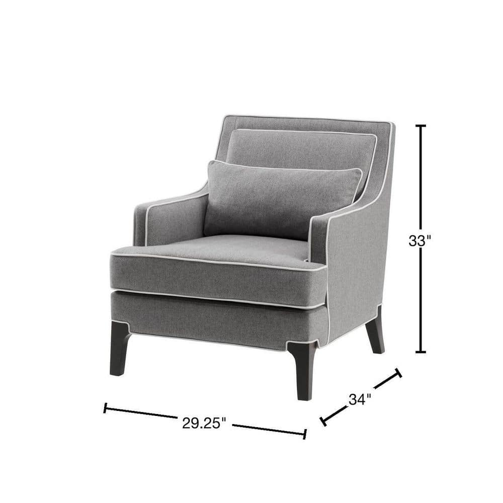 Collin 34" Wide Grey and Black Manufactured Wood Accent Chair