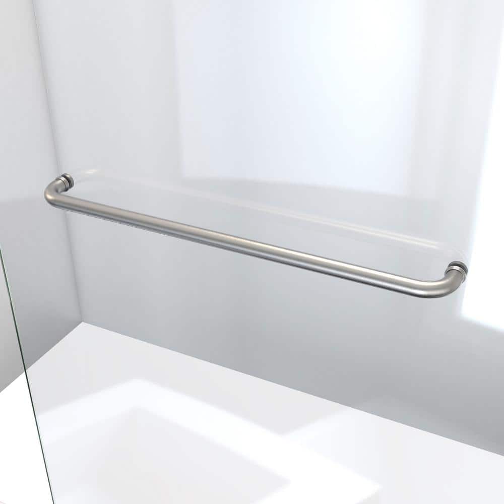 30" W x 72" H Frameless Brushed Nickel Shower Screen