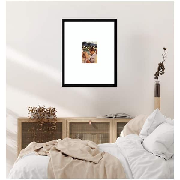 Kate and Laurel Svelte 16 x 20 Matted to 5 x 7 Black Wood Picture