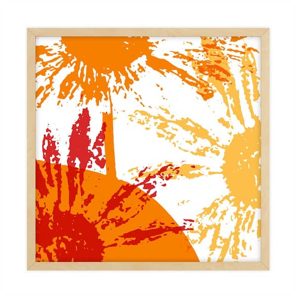 Unbranded Modern Leaves Framed Animal Art Print 34 in. x 34 in.